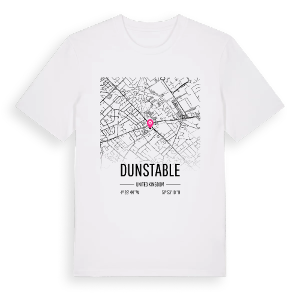 Dunstable karta t-shirt – ekologisk bomull t-shirt från Pinshirt