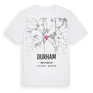 Durham karta t-shirt – ekologisk bomull t-shirt från Pinshirt