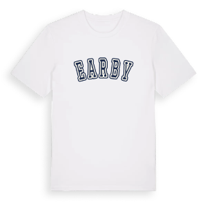 Earby college t-shirt – ekologisk bomull t-shirt från Pinshirt