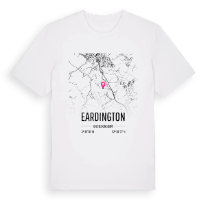 Eardington karta t-shirt – ekologisk bomull t-shirt från Pinshirt