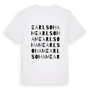 Earl Soham ordlek t-shirt – ekologisk bomull t-shirt från Pinshirt