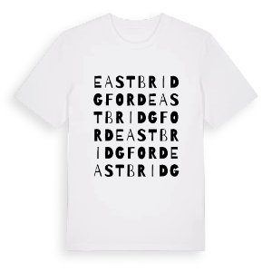 East Bridgford ordlek t-shirt – ekologisk bomull t-shirt från Pinshirt