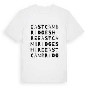East Cambridgeshire ordlek t-shirt – ekologisk bomull t-shirt från Pinshirt