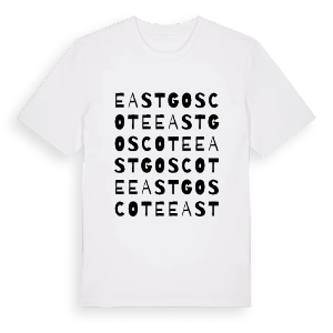 East Goscote ordlek t-shirt – ekologisk bomull t-shirt från Pinshirt