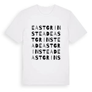 East Grinstead ordlek t-shirt – ekologisk bomull t-shirt från Pinshirt
