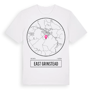 East Grinstead t-shirt – ekologisk bomull t-shirt från Pinshirt