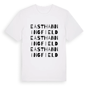 East Hanningfield ordlek t-shirt – ekologisk bomull t-shirt från Pinshirt