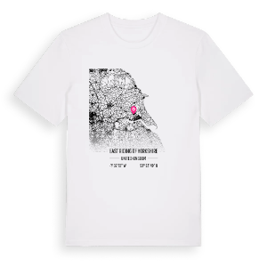 East Riding of Yorkshire karta t-shirt – ekologisk bomull t-shirt från PinShirt