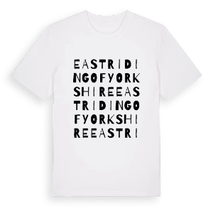 East Riding of Yorkshire ordlek t-shirt – ekologisk bomull t-shirt från PinShirt