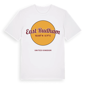East Rudham cirkel t-shirt – ekologisk bomull t-shirt från Pinshirt