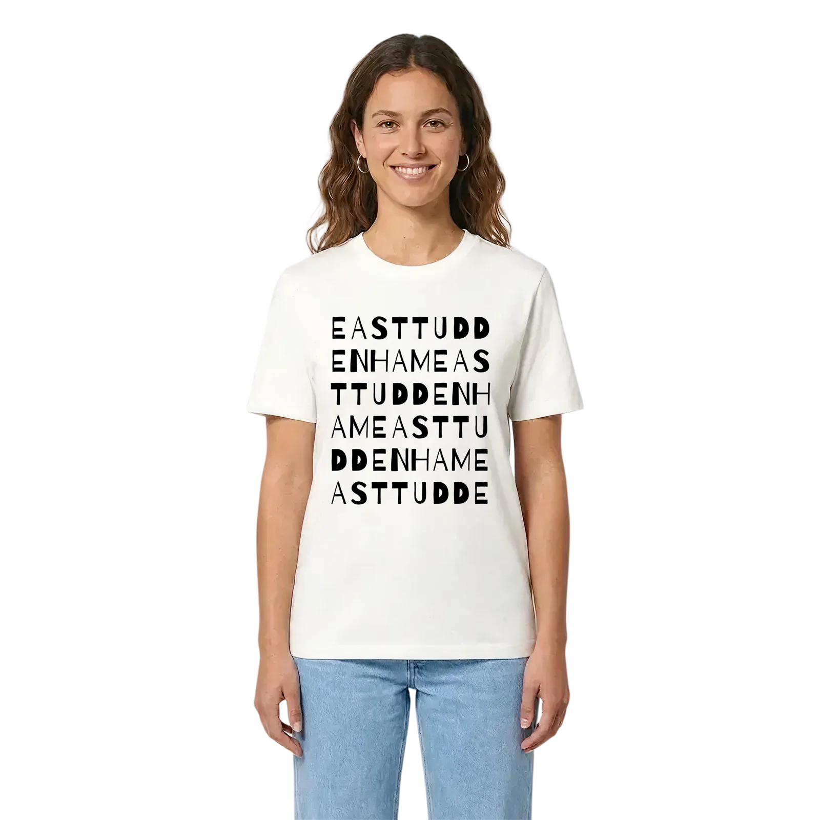 East Tuddenham ordlek t-shirt – White, i miljö