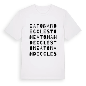 Eaton and Eccleston ordlek t-shirt – ekologisk bomull t-shirt från Pinshirt