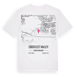 Ebbsfleet Valley karta t-shirt – ekologisk bomull t-shirt från Pinshirt