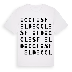 Ecclesfield ordlek t-shirt – ekologisk bomull t-shirt från Pinshirt