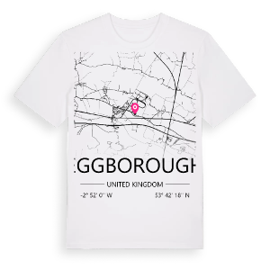 Eggborough karta t-shirt – ekologisk bomull t-shirt från Pinshirt
