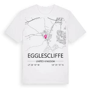 Egglescliffe karta t-shirt – ekologisk bomull t-shirt från Pinshirt