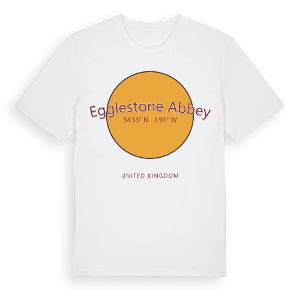 Egglestone Abbey cirkel t-shirt – ekologisk bomull t-shirt från Pinshirt