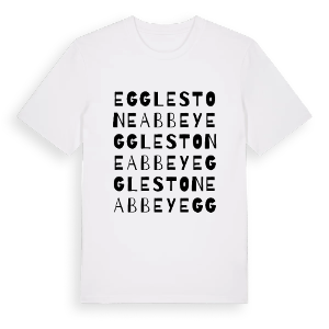 Egglestone Abbey ordlek t-shirt – ekologisk bomull t-shirt från Pinshirt