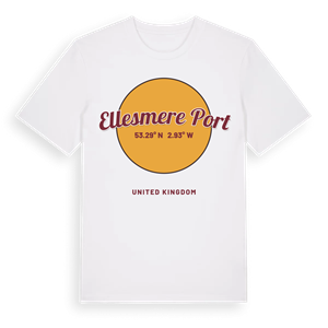 Ellesmere Port cirkel t-shirt – ekologisk bomull t-shirt från Pinshirt