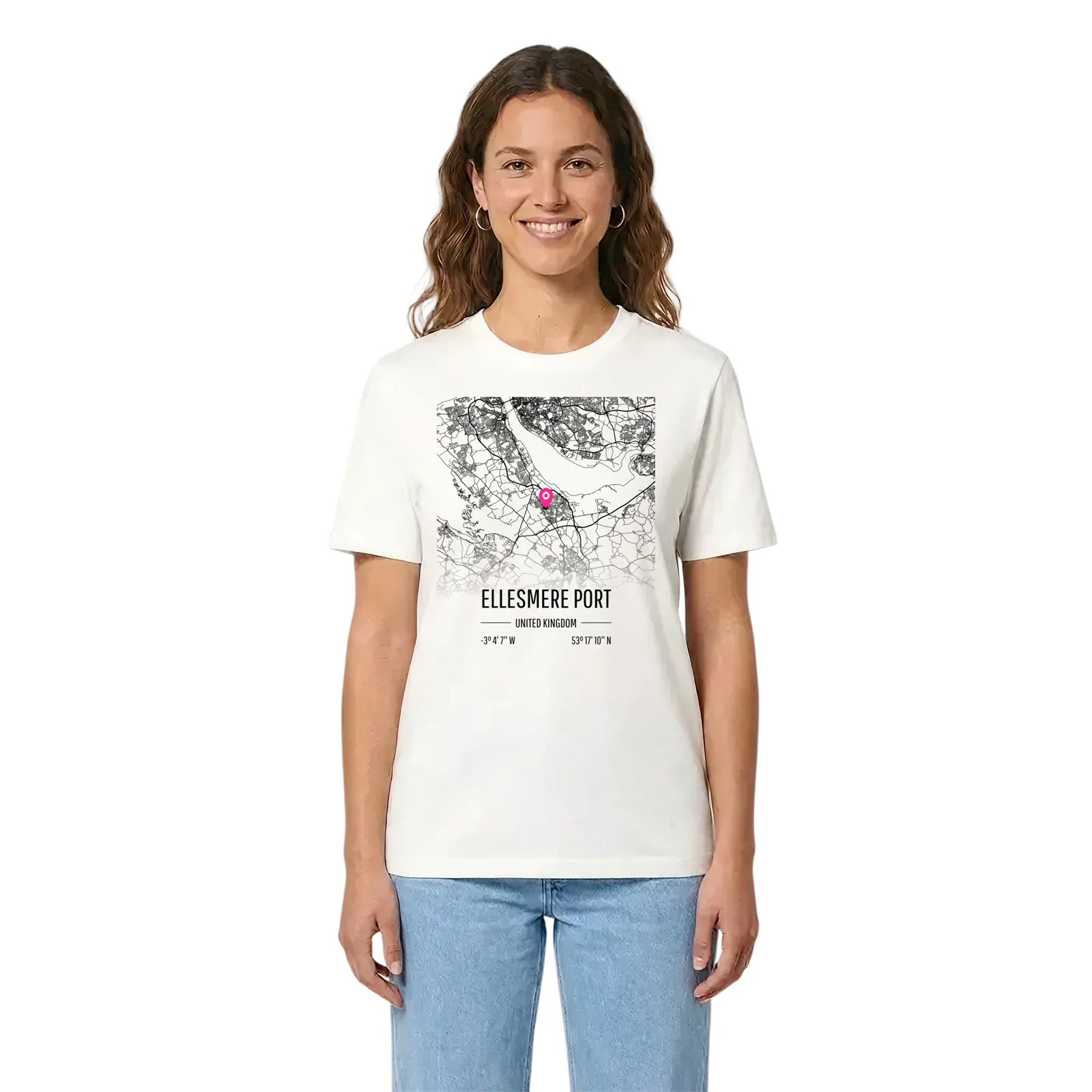 Ellesmere Port karta t-shirt – White, i miljö