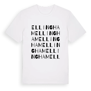 Ellingham ordlek t-shirt – ekologisk bomull t-shirt från Pinshirt
