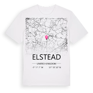 Elstead karta t-shirt – ekologisk bomull t-shirt från Pinshirt