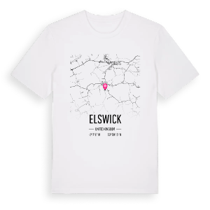 Elswick karta t-shirt – ekologisk bomull t-shirt från Pinshirt