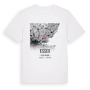 Essex karta t-shirt – ekologisk bomull t-shirt från Pinshirt