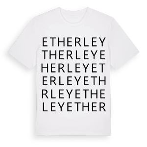 Etherley ordlek t-shirt – ekologisk bomull t-shirt från Pinshirt