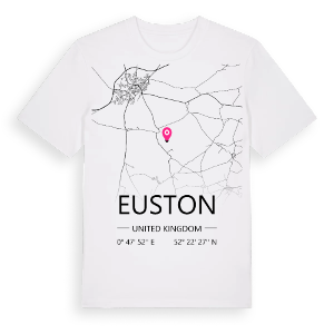 Euston karta t-shirt – ekologisk bomull t-shirt från Pinshirt