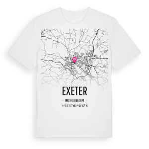 Exeter karta t-shirt – ekologisk bomull t-shirt från Pinshirt