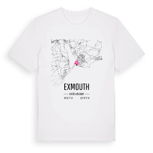 Exmouth karta t-shirt – ekologisk bomull t-shirt från Pinshirt