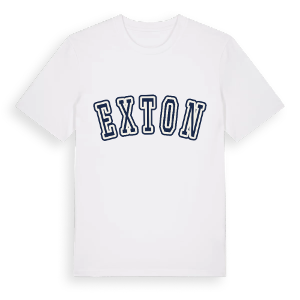 Exton college t-shirt – ekologisk bomull t-shirt från Pinshirt