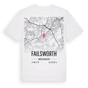 Failsworth karta t-shirt – ekologisk bomull t-shirt från Pinshirt