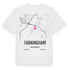 Farningham karta t-shirt – ekologisk bomull t-shirt från Pinshirt
