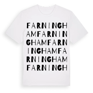 Farningham ordlek t-shirt – ekologisk bomull t-shirt från Pinshirt