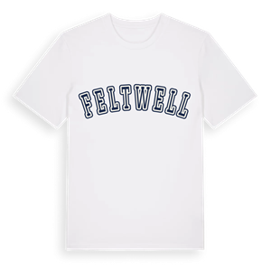 Feltwell college t-shirt – ekologisk bomull t-shirt från Pinshirt
