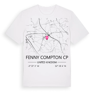Fenny Compton CP karta t-shirt – ekologisk bomull t-shirt från Pinshirt