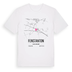 Fenstanton karta t-shirt – ekologisk bomull t-shirt från Pinshirt