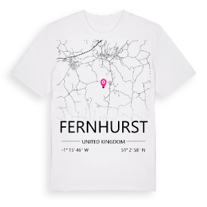 Fernhurst karta t-shirt – ekologisk bomull t-shirt från Pinshirt