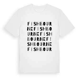 Fishbourne ordlek t-shirt – ekologisk bomull t-shirt från Pinshirt