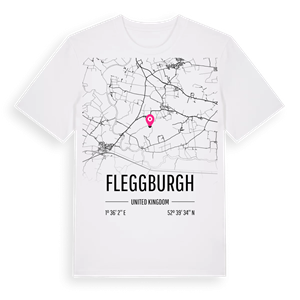 Fleggburgh karta t-shirt – ekologisk bomull t-shirt från Pinshirt