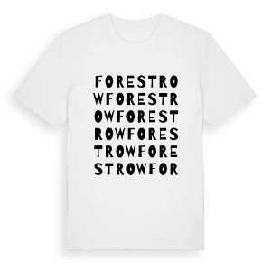 Forest Row ordlek t-shirt – ekologisk bomull t-shirt från Pinshirt