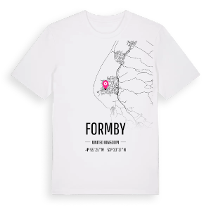 Formby karta t-shirt – ekologisk bomull t-shirt från Pinshirt