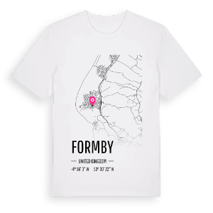 Formby karta t-shirt – ekologisk bomull t-shirt från Pinshirt