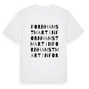 Fornham St Martin ordlek t-shirt – ekologisk bomull t-shirt från Pinshirt
