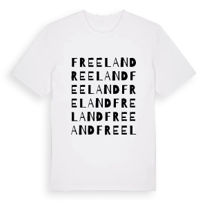 Freeland ordlek t-shirt – ekologisk bomull t-shirt från Pinshirt