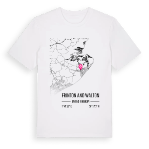 Frinton and Walton karta t-shirt – ekologisk bomull t-shirt från Pinshirt
