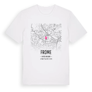 Frome karta t-shirt – ekologisk bomull t-shirt från Pinshirt