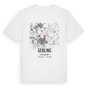 Gedling karta t-shirt – ekologisk bomull t-shirt från Pinshirt